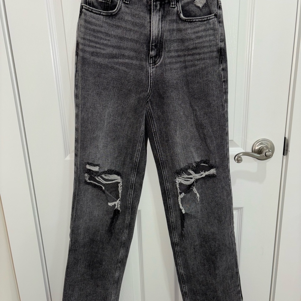 PacSun Charcoal Distressed Straight Leg Jeans